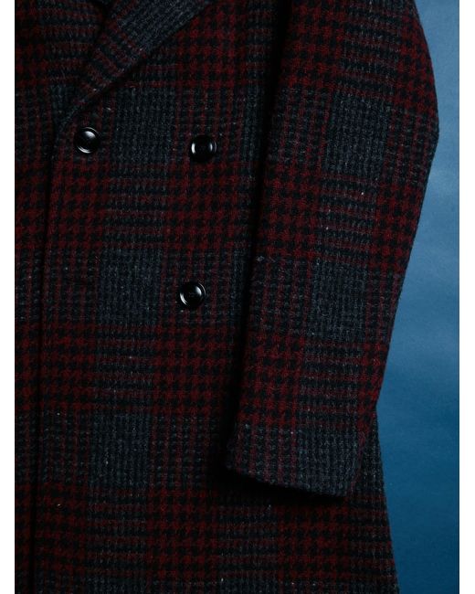 Doppiaa Blue Aalbany Double-Breasted Checked Coat for men