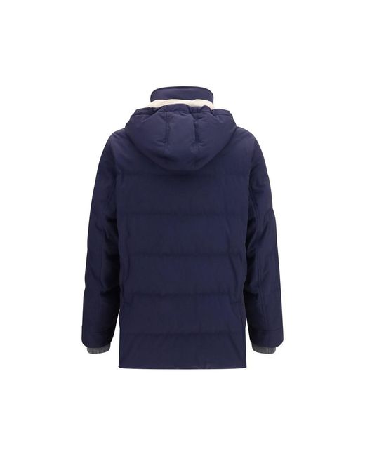 Brunello Cucinelli Blue Polyamide Parka for men