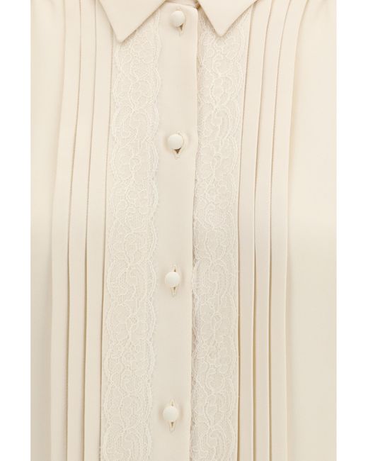 Valentino White Cady Couture Shirt Silk