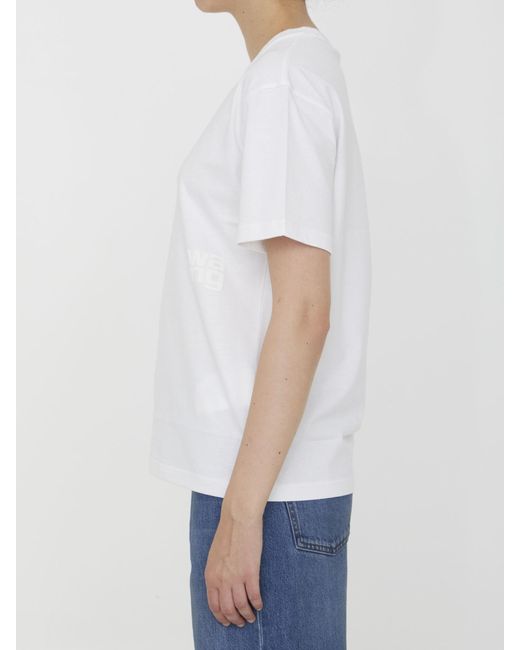 Alexander Wang White Cotton T-Shirt With Logo