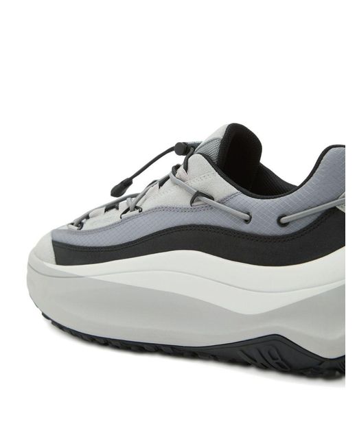 Moon Boot Gray Sneakers Moon247 Xlace Suede Cowhide Trainers for men