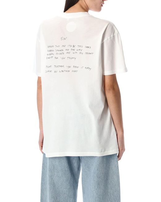 Anine Bing White T-Shirt 'Walker'