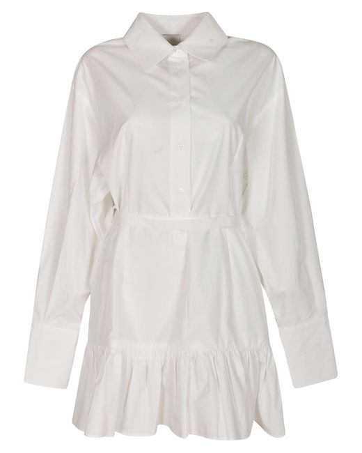Patou White Stripe Belted Dress