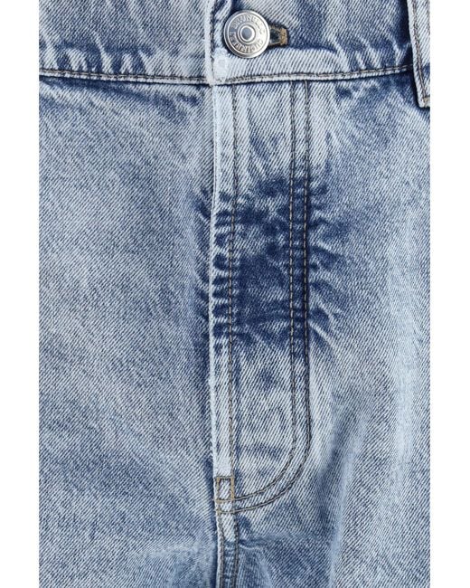 Brunello Cucinelli Blue Straight-Leg Turn-Up Jeans Cotton for men