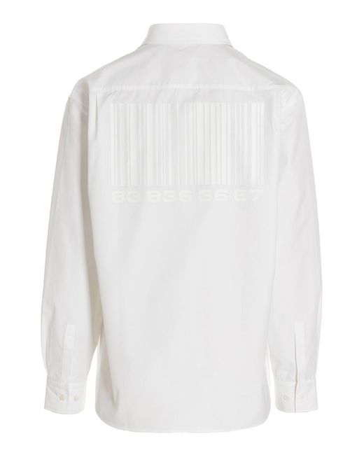 VTMNTS White Barcode Shirt Cotton Shirt, Blouse for men
