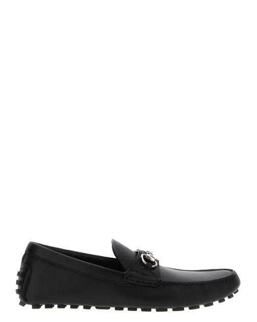 Gucci Black Morsetto Driver Loafers for men