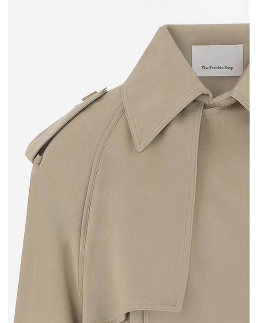 Frankie Shop Natural Trench Coat Viscose