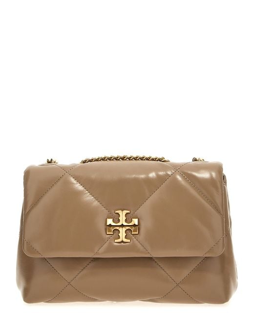 Tory Burch Brown Diamond Quilted Leather Top-Handle Bag