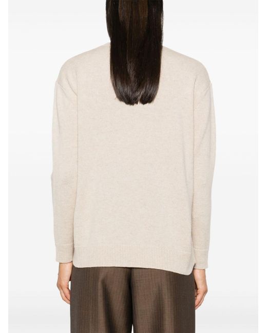 Max Mara Natural Sequined Embroidered Pullover