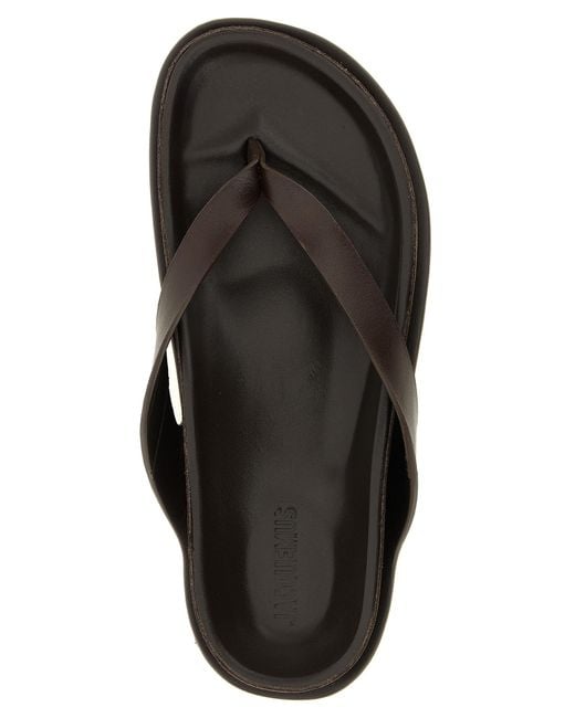 Jacquemus Black Cowhide Slides Shoe