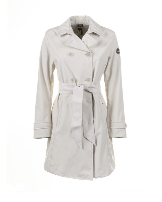 Colmar White Softshell Trench Coat With Belt