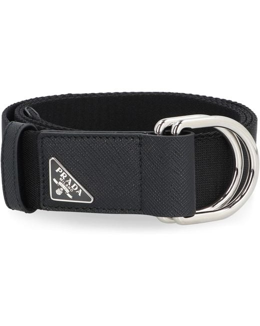 Prada Black Belt Re-Nylon Polyamide for men