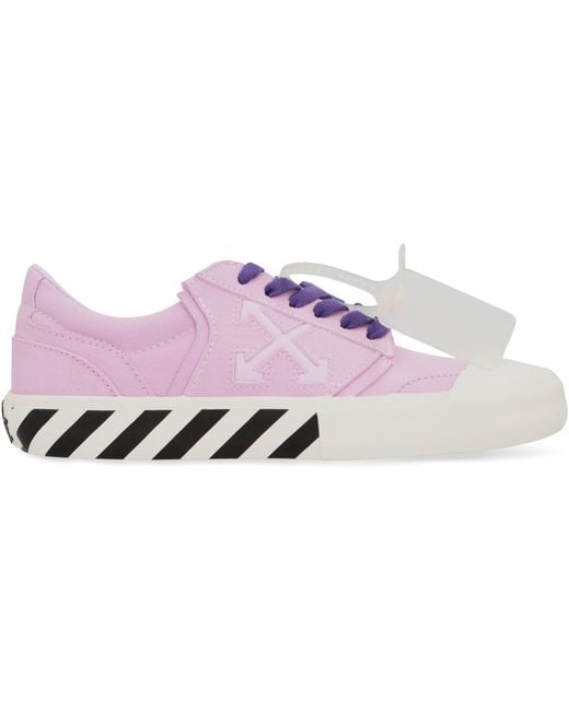 Off-White c/o Virgil Abloh Purple Low-Top Vulcanized Sneakers Cotton Trainers