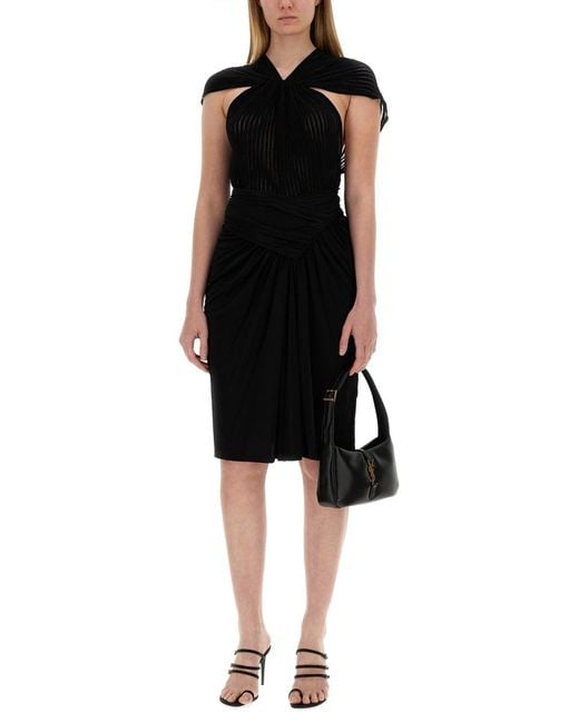 Saint Laurent Black Pencil Skirt Viscose