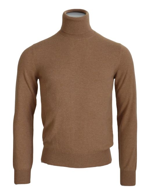 Dolce & Gabbana Brown Cashmere Turtleneck Pullover Sweater Clothing for men