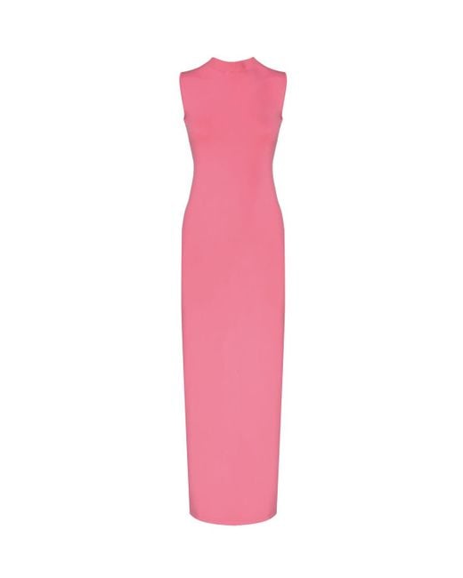 Sportmax Pink Asymmetrical Knit Dress