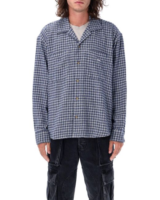 Obey Blue Micro Plaid Shirt for men