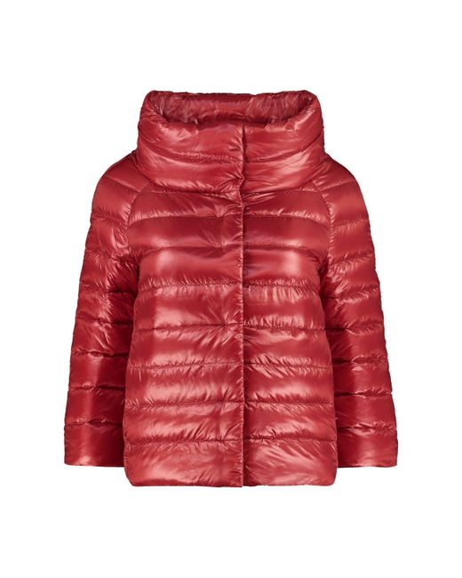 Herno Red Sofia Cropped Padded Jacket