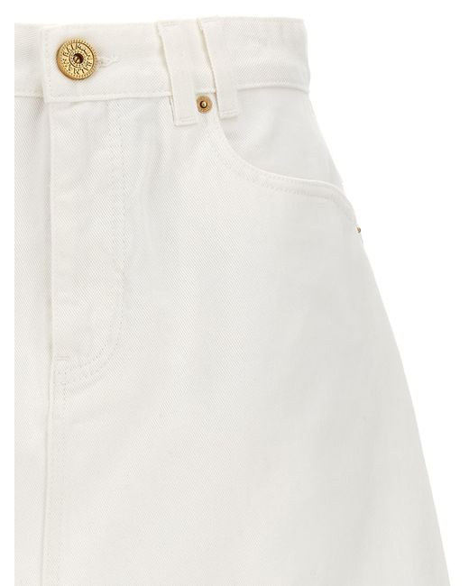 Balmain White Western Skirts
