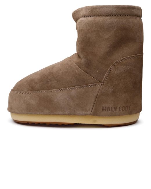 Moon Boot Brown Low-Top Icon Suede Boots