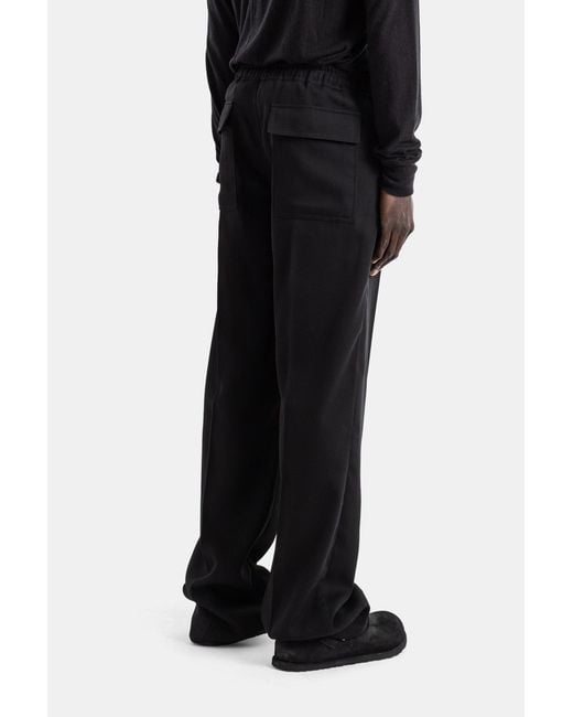 Rick Owens Black Dietrich Drawstring Wide-Leg Trousers With Elasticated Waist for men