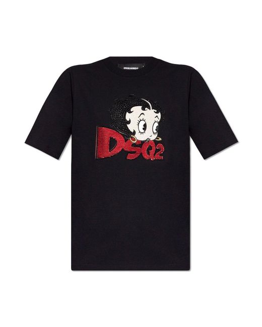 DSquared² Black Cotton T-shirt,