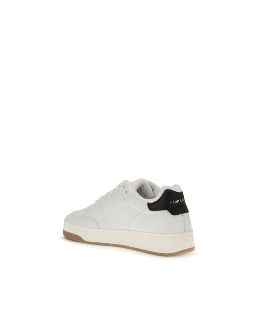 Saint Laurent White Calf Leather Bos Taurus Low Top Sneakers