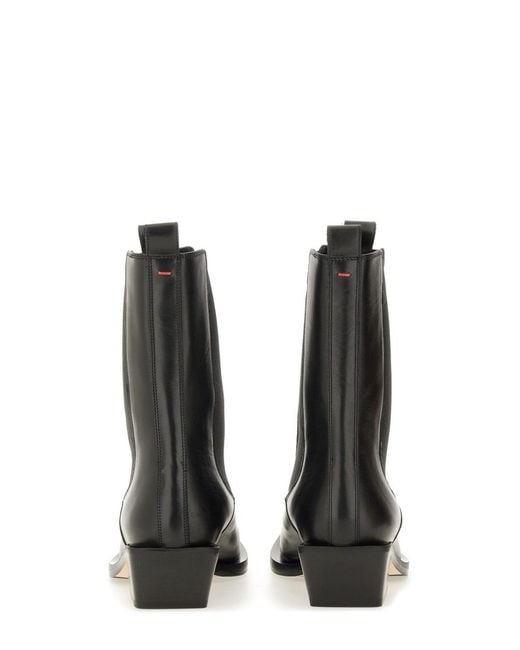 Aeyde Black Leather Boot Calf