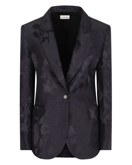 P.A.R.O.S.H. Black Single-Breasted One Button Jacket