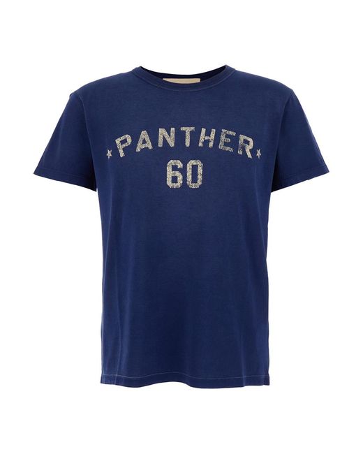 Valentino Blue Crewneck T-Shirt With Logo Cotton T-Shirts for men