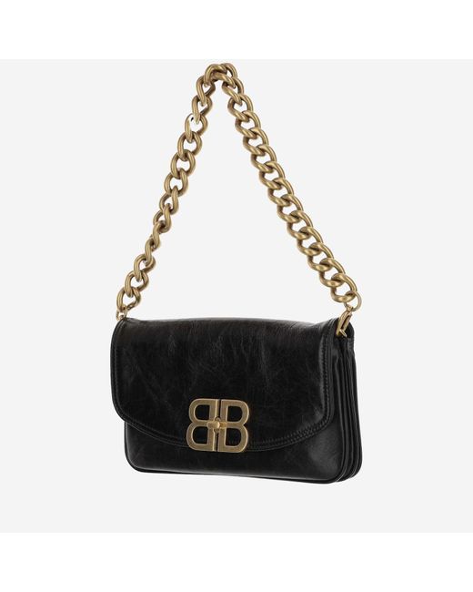 Balenciaga Black Flap Bag Bb Soft Small Leather