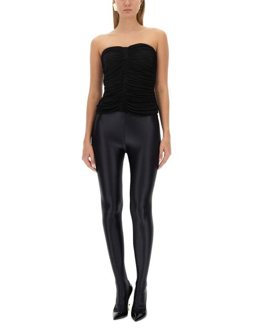 Saint Laurent Black Crepe Jersey Bustier Viscose Tops