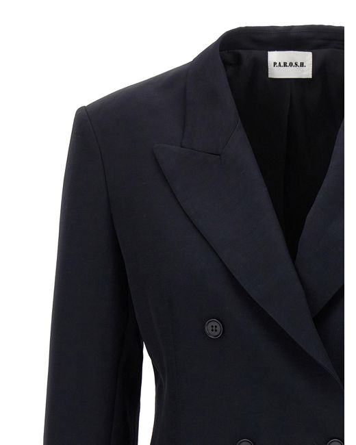 P.A.R.O.S.H. Blue Double-breasted Blazer Blazer And Suits