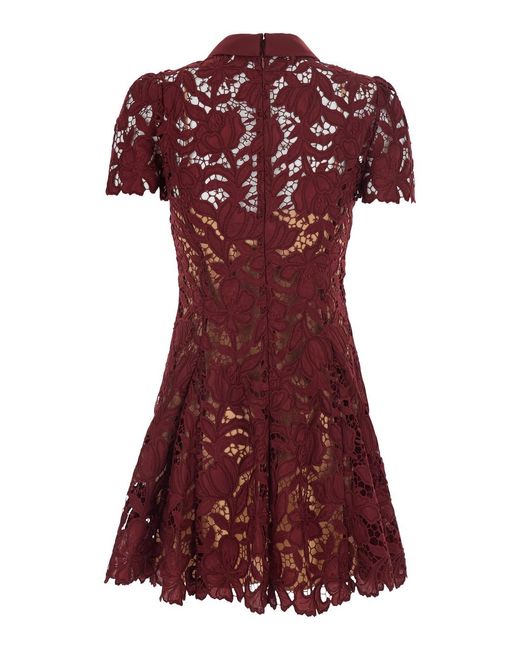 Self-Portrait Red Mini Dress Tech Fabric