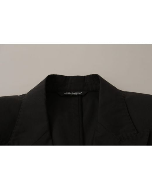 Dolce & Gabbana Black Single Breasted Taormina Blazer Cotton Clothing for men