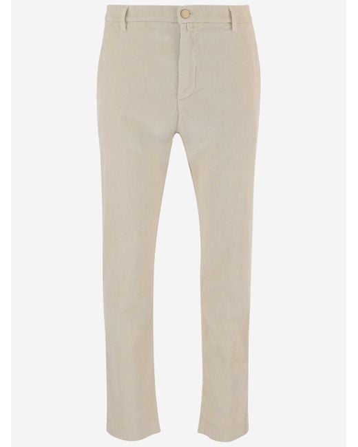 Jacob Cohen Natural Pants Stretch Cotton Velvet Trousers for men