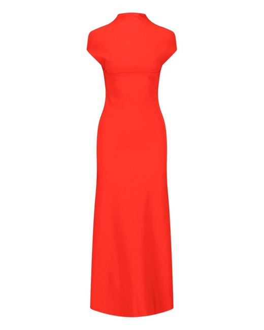 Alaïa Red Maxi Corset Dress