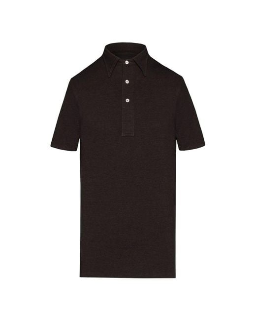 Maison Margiela Black Collared Knit Polo Shirt