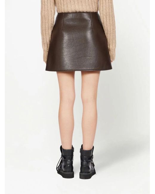 Ferragamo Brown Leather-Skirt