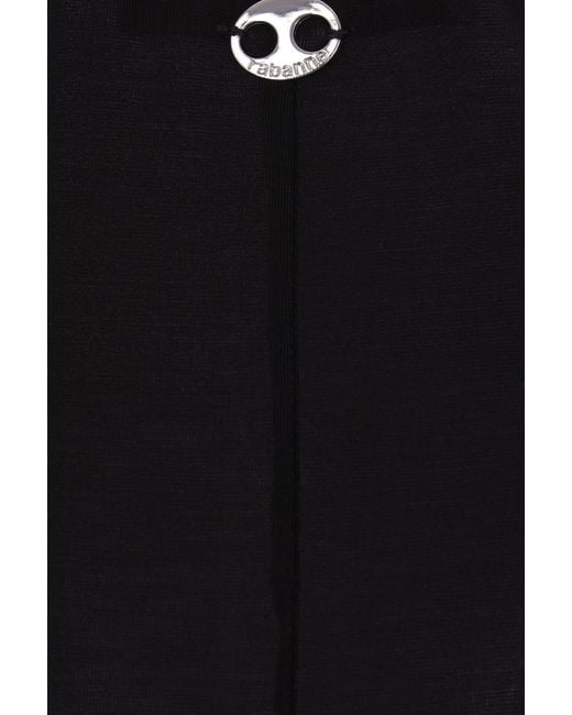 Rabanne Jersey Long Skirt With Eyelets in Black | Lyst UK