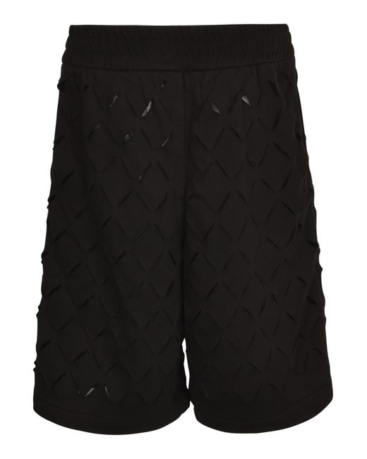 Versace Black Logo Print Shorts for men