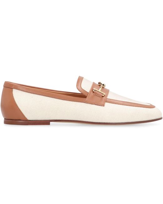 Tod's Pink Fabric Loafers