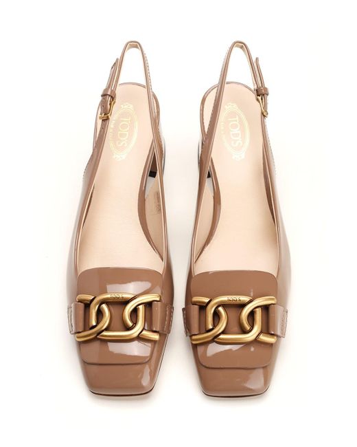 Tod's Brown Kate Patent Slingback