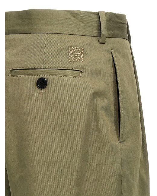 Loewe Green Central Pleated Trousers for men