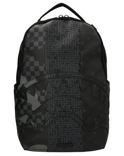 Sprayground Black Tri Split Backpack for men