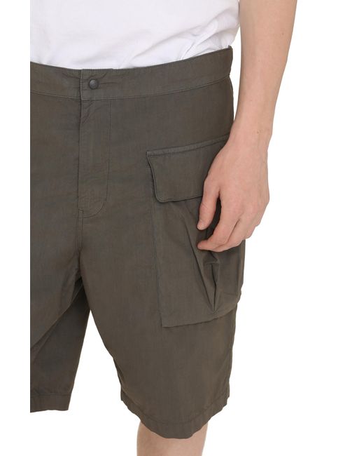 Aspesi Gray Cotton Cargo Bermuda Shorts for men