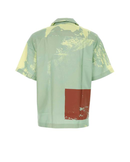 OAMC Green Printed Viscose Oversize Shirt for men