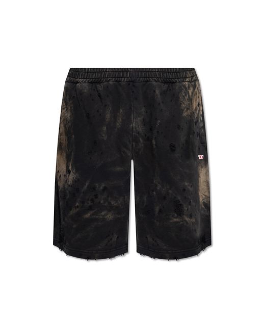 DIESEL Black P-Crown-N2 Cotton Shorts for men