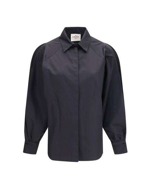 Crida Milano Blue Mughetto Shirt Cotton