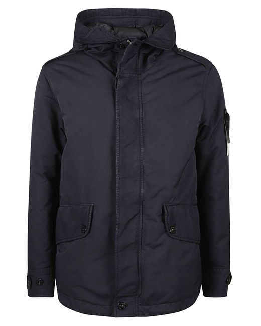 Stone Island Blue Concealed Fitted Jacket for men